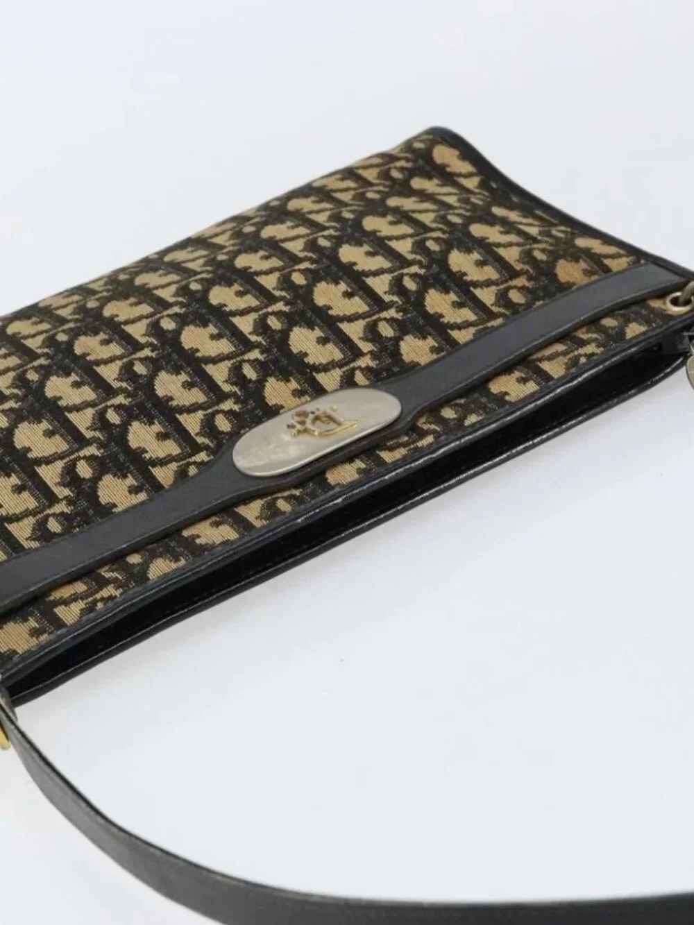 Christian Dior Trotter Canvas Shoulder Bag Navy Auth - Picture 6 of 16